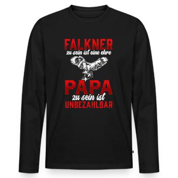 Falkner zu sein Beizjagd Falknerei - Männer Premium Bio Langarmshirt - Schwarz - Vorne - Nico (187cm)