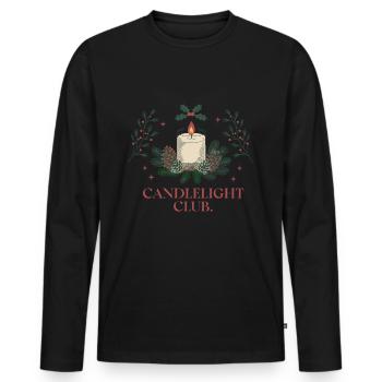 Candlelight Club - Cosy festive atmosphere - Men's Premium Organic Long Sleeve Shirt - black - Front - Nico (187cm)
