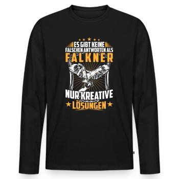 Falkner keine falsche Antwort Beizjagd Falknerei - Men's Premium Organic Long Sleeve Shirt - black - Front - Nico (187cm)