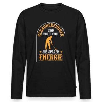 Building cleaners are not lazy window cleaners - Men's Premium Organic Long Sleeve Shirt - black - Front - Nico (187cm)