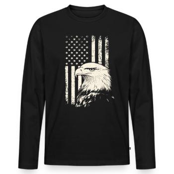Patriot Weißkopfseeadler - 4. Juli Veterans Day - Männer Premium Bio Langarmshirt - Schwarz - Vorne - Nico (187cm)