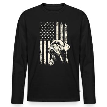 Rottweiler Patriotismus – 4. Juli und Veterans Day - Männer Premium Bio Langarmshirt - Schwarz - Vorne - Nico (187cm)