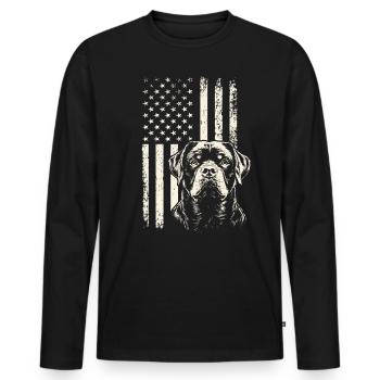 Treuer Rottweiler USA Stolz – 4. Juli Veterans Day - Männer Premium Bio Langarmshirt - Schwarz - Vorne - Nico (187cm)