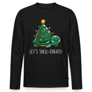 Écarquillage Mignonne Tortue de Noël - T-shirt manches longues Premium bio Homme - noir - Devant - Nico (187cm)