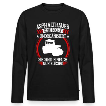 Le constructeur d’asphalte n’est pas désorganisé Construction de routes - T-shirt manches longues Premium bio Homme - noir - Devant - Nico (187cm)
