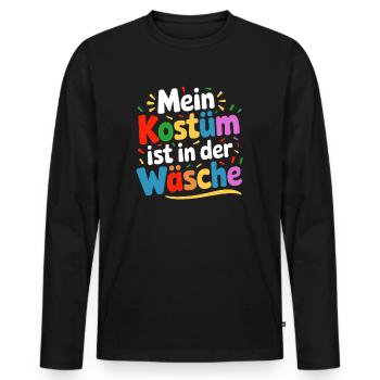 Mein Kostüm ist in der Wäsche - Männer Premium Bio Langarmshirt - Schwarz - Vorne - Nico (187cm)