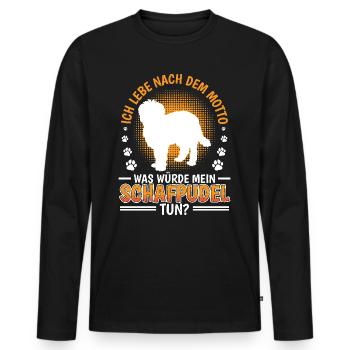 What Would Sheep Poodle Do Old German Herding Dog - Men's Premium Organic Long Sleeve Shirt - black - Front - Nico (187cm)