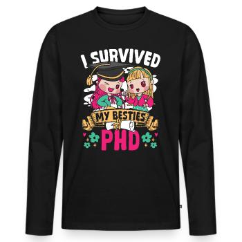 Doktorat PhD akademisch Doktor Doktortitel - Männer Premium Bio Langarmshirt - Schwarz - Vorne - Nico (187cm)
