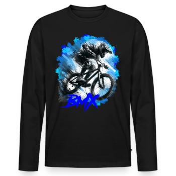 BMX Bike - Männer Premium Bio Langarmshirt - Schwarz - Vorne - Nico (187cm)