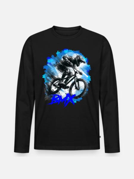 BMX Bike - Men's Premium Organic Long Sleeve Shirt - black