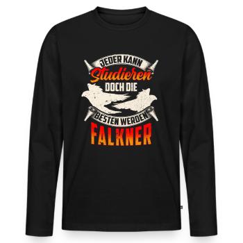 Falkner werden nur die Besten Beizjagd Falknerei - Männer Premium Bio Langarmshirt - Schwarz - Vorne - Nico (187cm)
