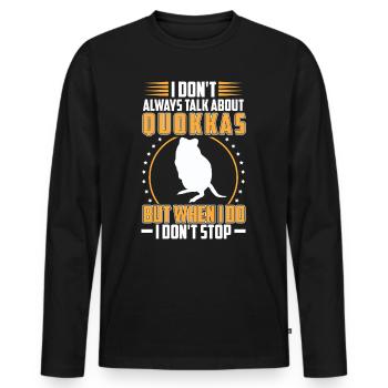 Discours sur Quokka marsupial - T-shirt manches longues Premium bio Homme - noir - Devant - Nico (187cm)