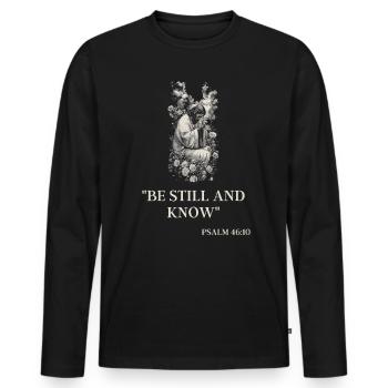 Jesus: Resurrection, Crucifixion, King of Kings - Men's Premium Organic Long Sleeve Shirt - black - Front - Nico (187cm)