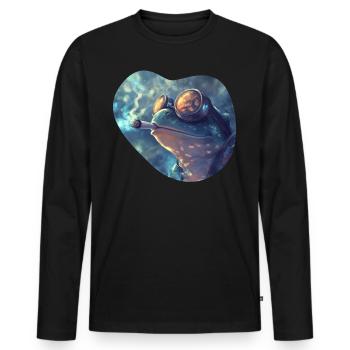 Psychedelic Frog Stoner : Cannabis pur - T-shirt manches longues Premium bio Homme - noir - Devant - Nico (187cm)