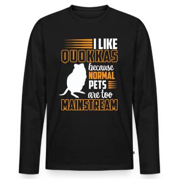 Quokka are exciting marsupial Quokka - Men's Premium Organic Long Sleeve Shirt - black - Front - Nico (187cm)