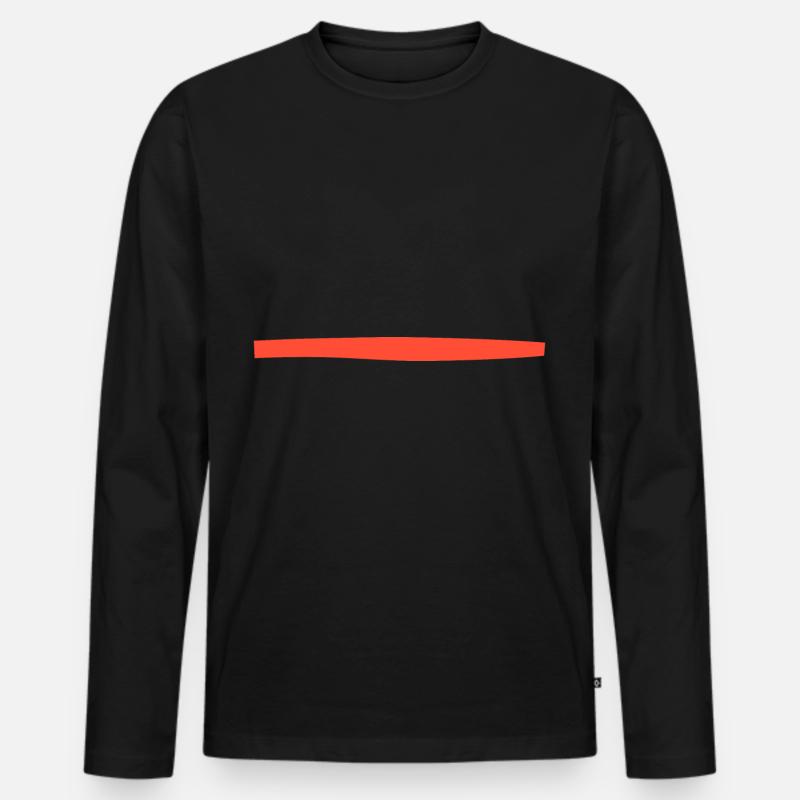 Strich Rot - Männer Premium Bio Langarmshirt - Schwarz