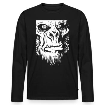 Sasquatch Bigfoot - Men's Premium Organic Long Sleeve Shirt - black - Front - Nico (187cm)