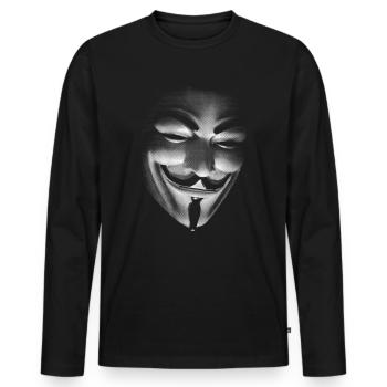 Guy Fawke's Mask - Men's Premium Organic Long Sleeve Shirt - black - Front - Nico (187cm)