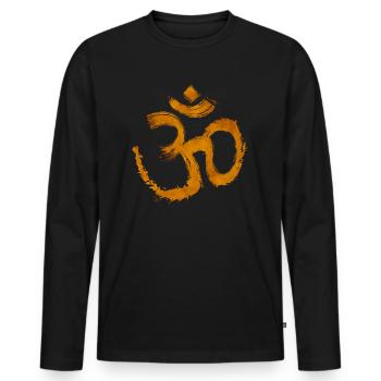 Om Symbol Zen Meditation Buddhism Artistic - Men's Premium Organic Long Sleeve Shirt - black - Front - Nico (187cm)