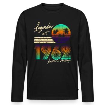 59. Geburtstag Vintage Geschenk Legendär Seit 1962 - Männer Premium Bio Langarmshirt - Schwarz - Vorne - Nico (187cm)