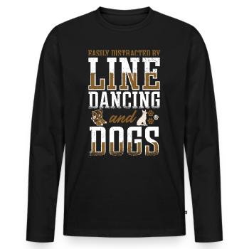 Line Dancing Linedance Line Dance - Männer Premium Bio Langarmshirt - Schwarz - Vorne - Nico (187cm)