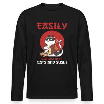Sushi Roll Sushi - Männer Premium Bio Langarmshirt - Schwarz - Vorne - Nico (187cm)