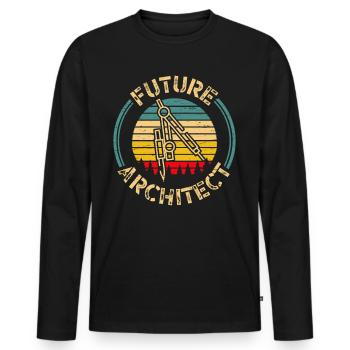 Architectes Futur Architecte - T-shirt manches longues Premium bio Homme - noir - Devant - Nico (187cm)