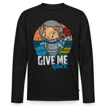 Cats Cat Mom - Men's Premium Organic Long Sleeve Shirt - black - Front - Nico (187cm)