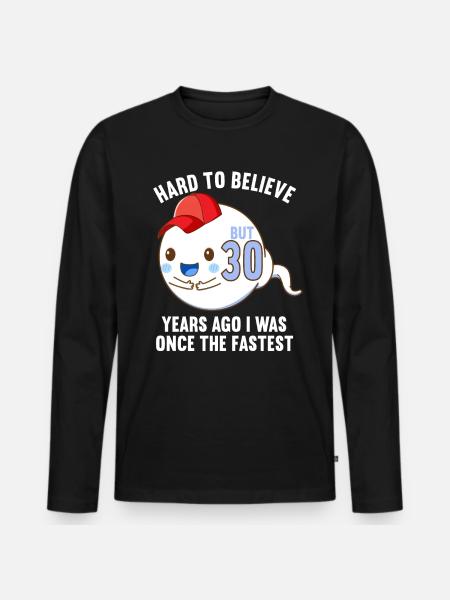 30 år sedan 30 år snabbaste 30-årsdagen - Ekologisk långärmad premium-T-shirt herr - svart