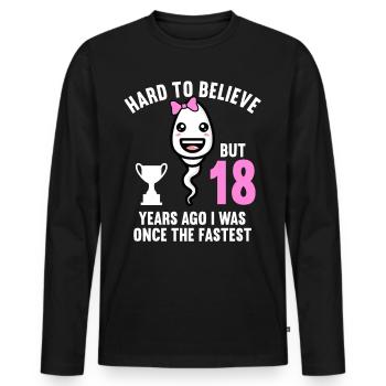 Il y a 18 ans 18 ans le plus rapide 18e anniversaire - T-shirt manches longues Premium bio Homme - noir - Devant - Nico (187cm)
