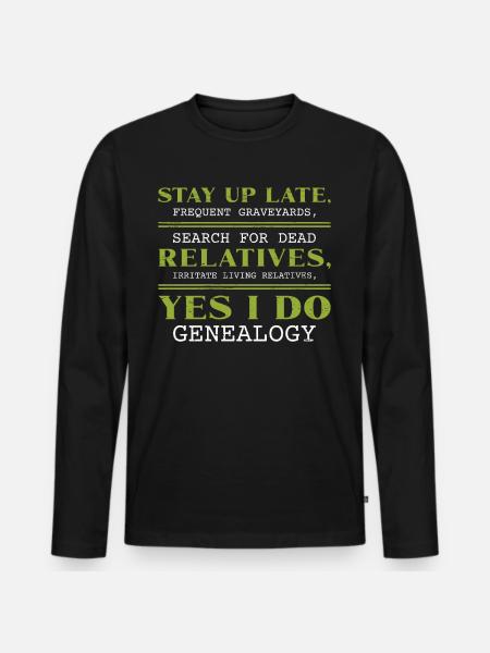Ancestry Genealogy - Men's Premium Organic Long Sleeve Shirt - black