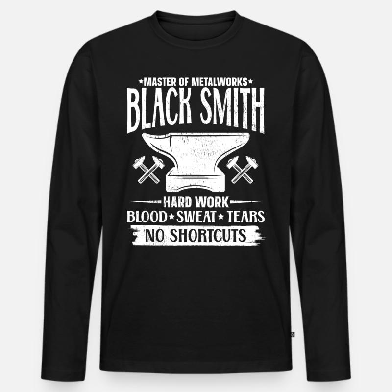 Schmied Schmiede - Männer Premium Bio Langarmshirt - Schwarz