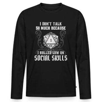 RPG Spaß Sozialkompetenz Würfel Gamer Pen & Paper - Männer Premium Bio Langarmshirt - Schwarz - Vorne - Nico (187cm)