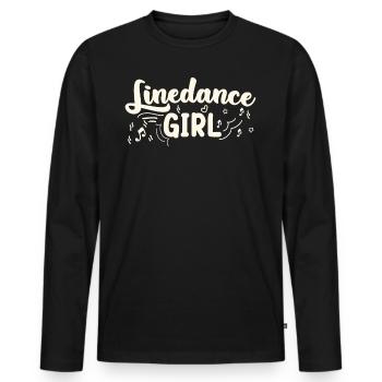 Rodéo Western Linedance Girl - T-shirt manches longues Premium bio Homme - noir - Devant - Nico (187cm)