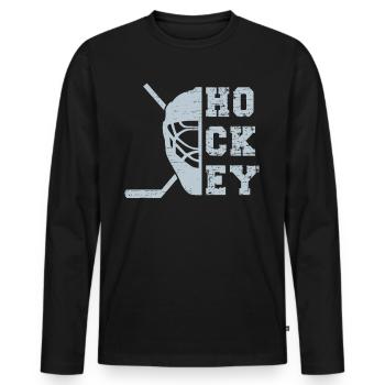 Eishockey Eishockey - Männer Premium Bio Langarmshirt - Schwarz - Vorne - Nico (187cm)