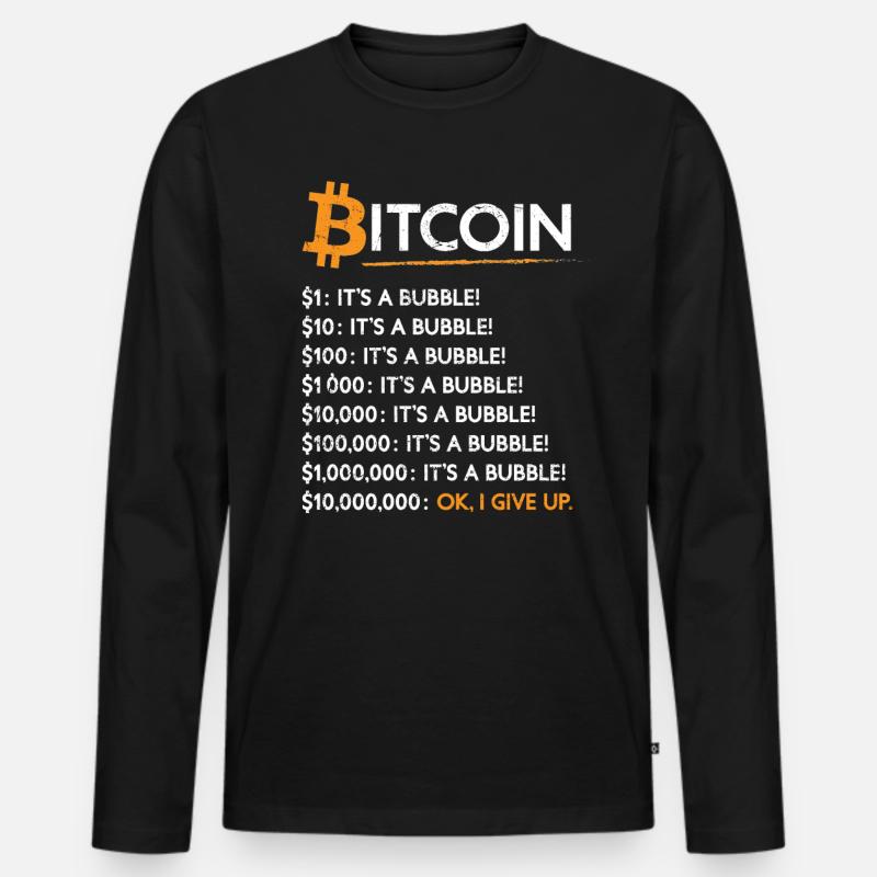 Bitcoin Crypto Bubble Bitcoin It'S - Männer Premium Bio Langarmshirt - Schwarz