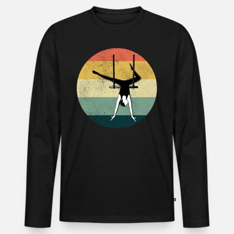 Trapezista Statico Ginnastica Circo Vintage - Maglia a manica lunga ecologica premium da uomo - nero