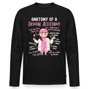 Assistant dentaire Anatomie Anatomie - T-shirt manches longues Premium bio Homme - noir - Devant - Nico (187cm)