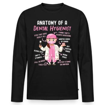 Hygiéniste dentaire Anatomie Anatomie - T-shirt manches longues Premium bio Homme - noir - Devant - Nico (187cm)