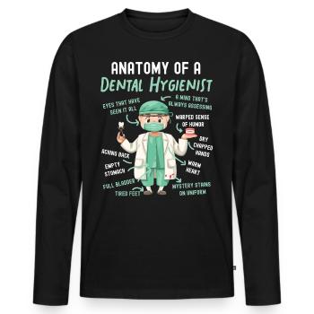 Hygiéniste dentaire Anatomie Anatomie - T-shirt manches longues Premium bio Homme - noir - Devant - Nico (187cm)