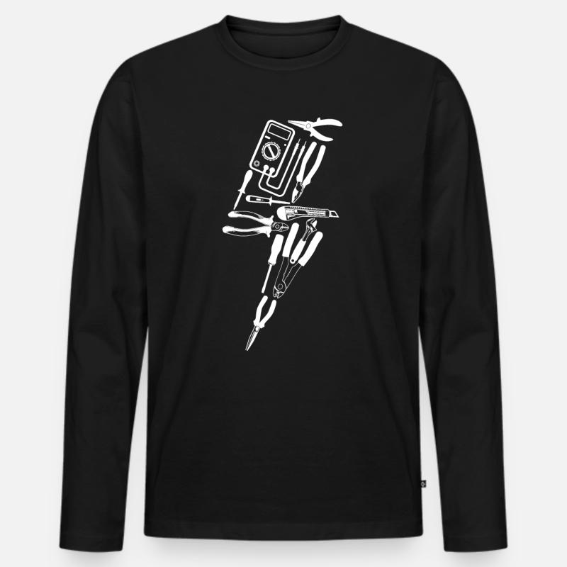 Electrician Flash Tool - Männer Premium Bio Langarmshirt - Schwarz