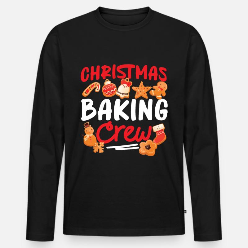 Bake Baking Gingerbread Man - Männer Premium Bio Langarmshirt - Schwarz