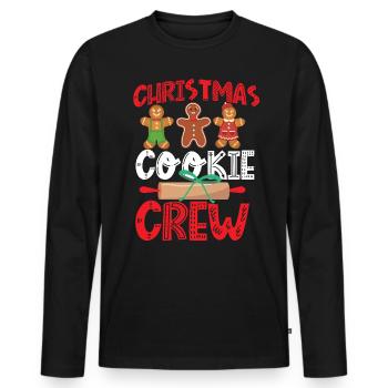 Bake Baking Christmas Cookie - Men's Premium Organic Long Sleeve Shirt - black - Front - Nico (187cm)