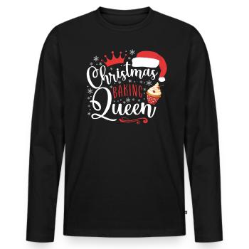 Bake Baking Christmas Cupcake - Men's Premium Organic Long Sleeve Shirt - black - Front - Nico (187cm)