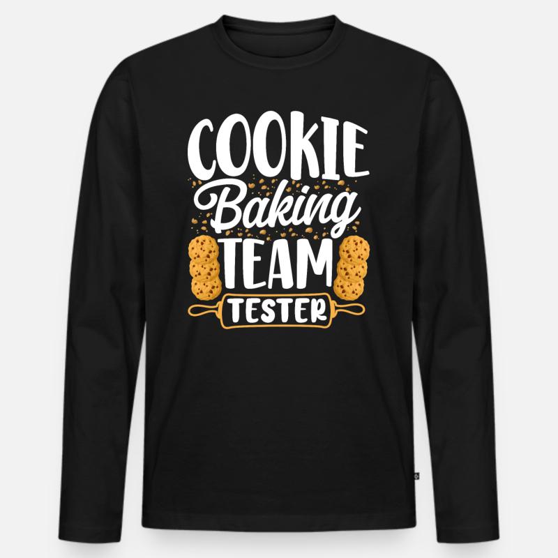 Bake Baking Cookie Team Tester - Männer Premium Bio Langarmshirt - Schwarz