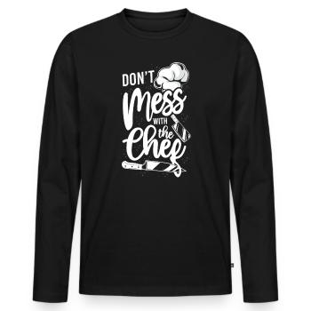 Cuisine Cuisine Chef de cuisine ne pas - T-shirt manches longues Premium bio Homme - noir - Devant - Nico (187cm)