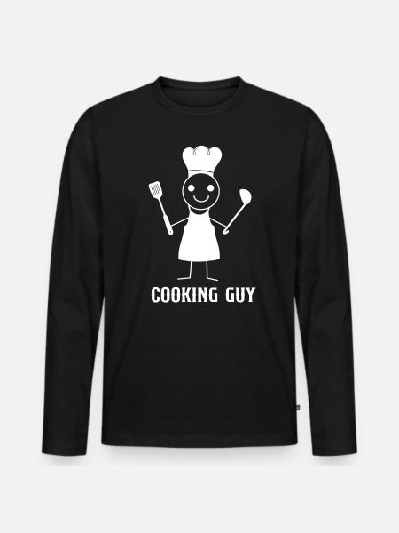 Cooking Cook Kitchen Chef Cooking - Men's Premium Organic Long Sleeve Shirt - black