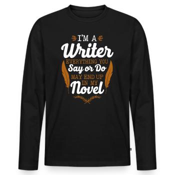Writing Novel Writer & Published - Männer Premium Bio Langarmshirt - Schwarz - Vorne - Nico (187cm)