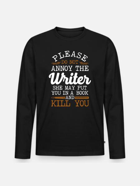 Writing Novel Writer & Published - Men's Premium Organic Long Sleeve Shirt - black