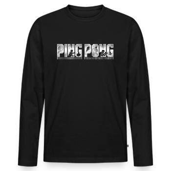 Ping Pong Table Tennis Vintage - T-shirt manches longues Premium bio Homme - noir - Devant - Nico (187cm)